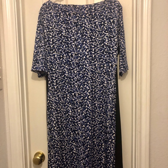 Patterned slim fit professional, knee length dress - Picture 2 of 3